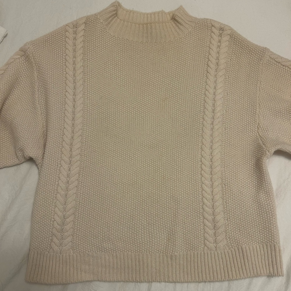 Cashmere Cream Mock Neck Sweater